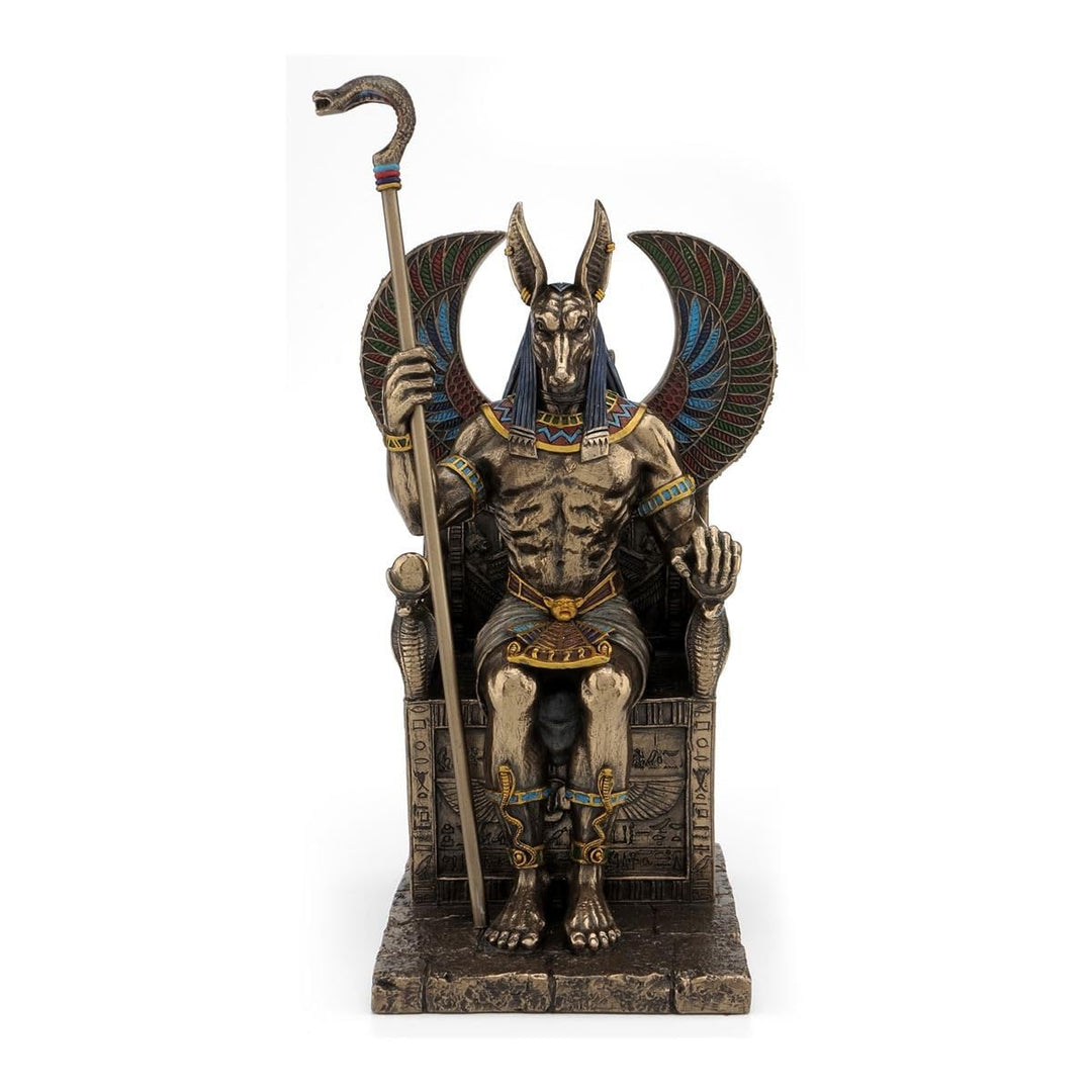 Studio Collection Anubis Statue, Ägyptischer Gott, antikes Polyresin, Farbe Bronze, Messing, Figur Ä