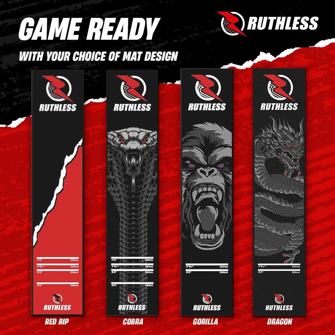 RUTHLESS Dartmatte | strapazierfähige, rutschfeste und langlebige Teppich-Dartmatte für den Boden, s