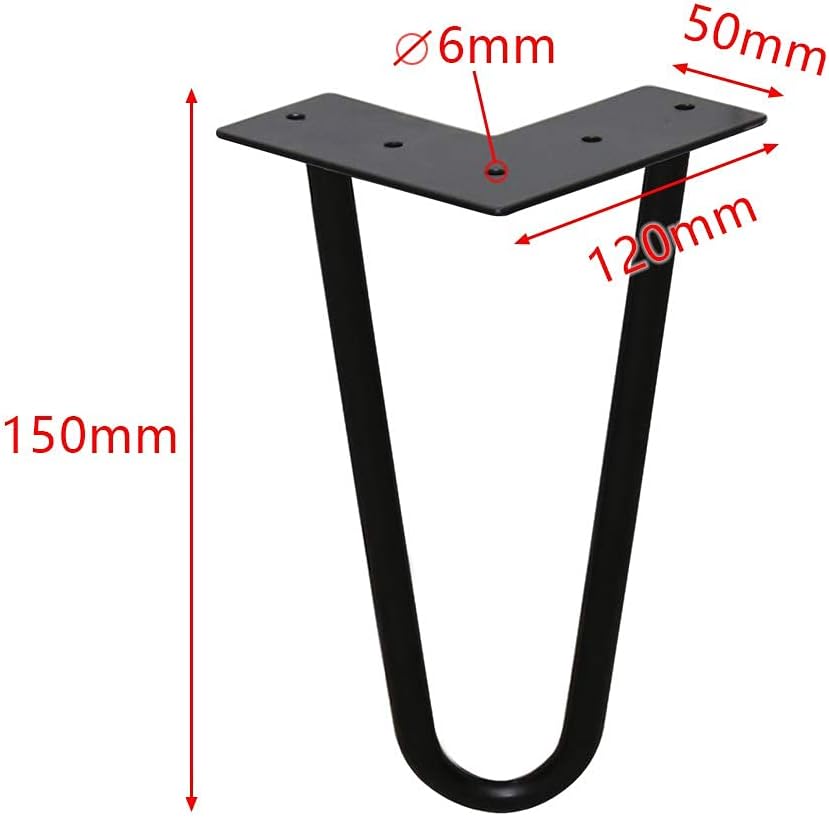Einfeben 4er Set Doppelstab Hairpin Legs, Haarnadelbeine Schrank Tischgestell, DIY Hairpins Tischbei