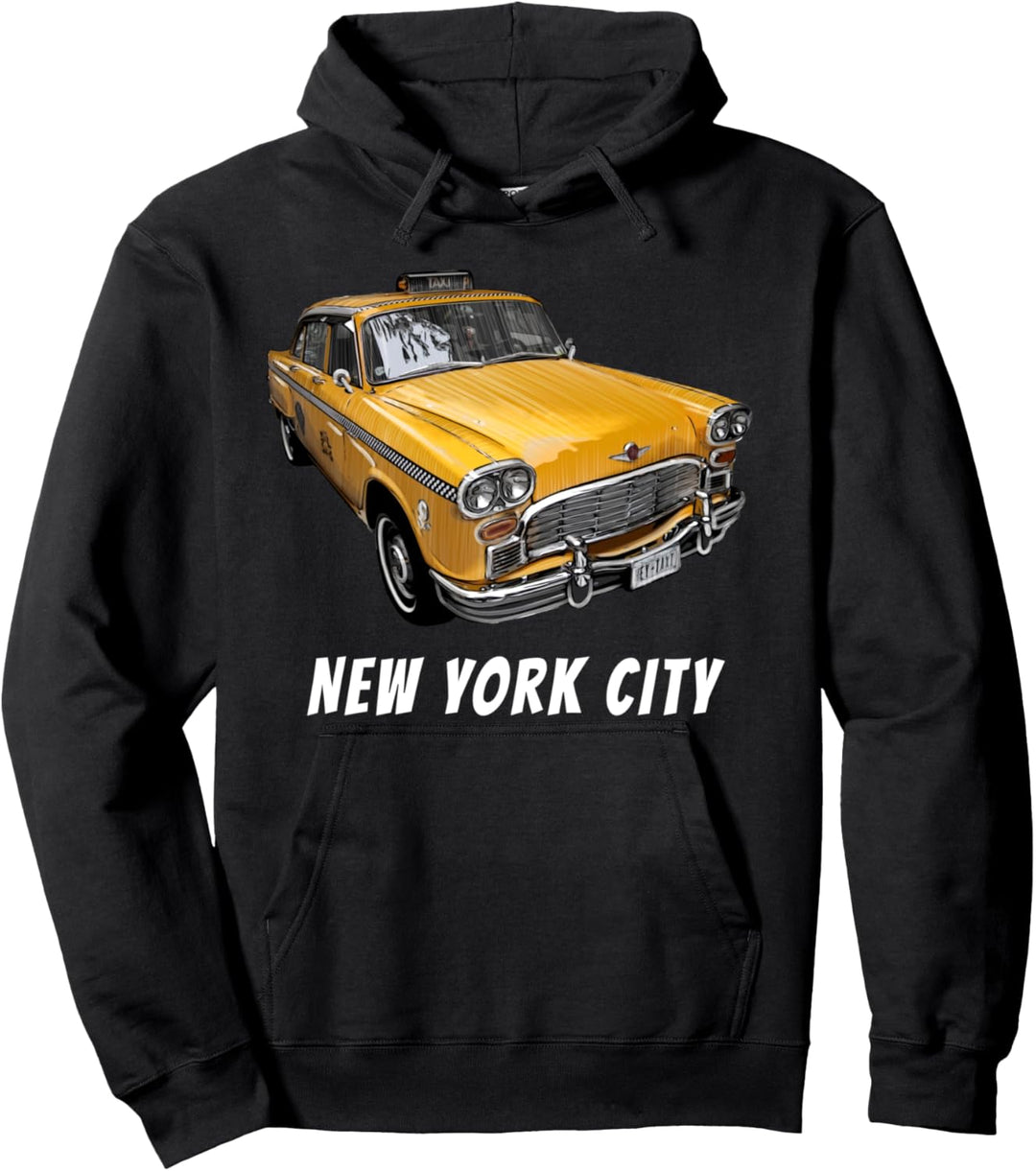 New York City Manhattan Checker Taxi Cab for Big Apple Fans Pullover Hoodie