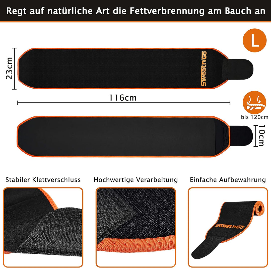 Sweat 'n' Go Bauchweggürtel - Starkes Schwitzen Durch Extra Dickes Neopren - Schwitzgürtel Mit Extre