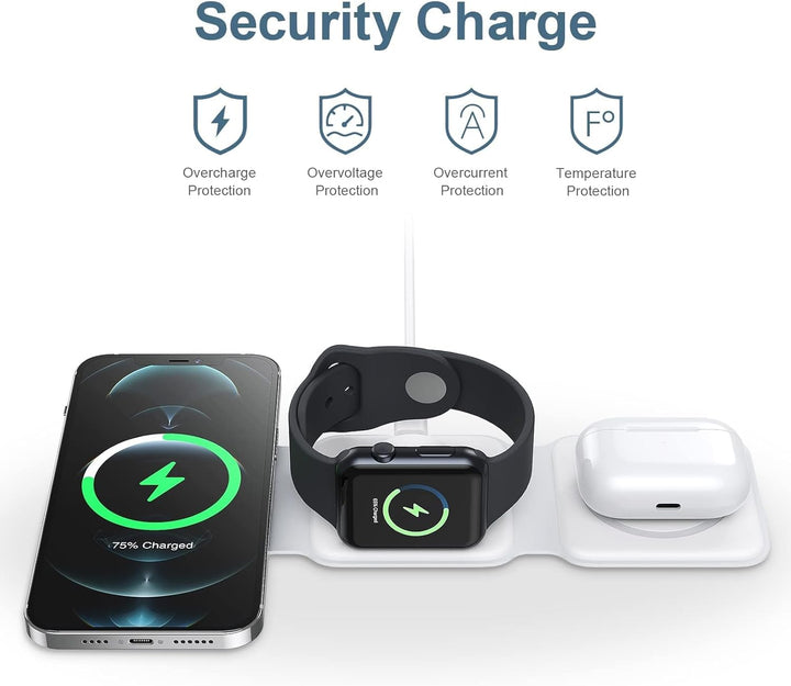Neueste 3 in 1 Faltbare Magnetische Kabellose Ladestation,Ankilo Faltbare Wireless Ladepad Kompatibe