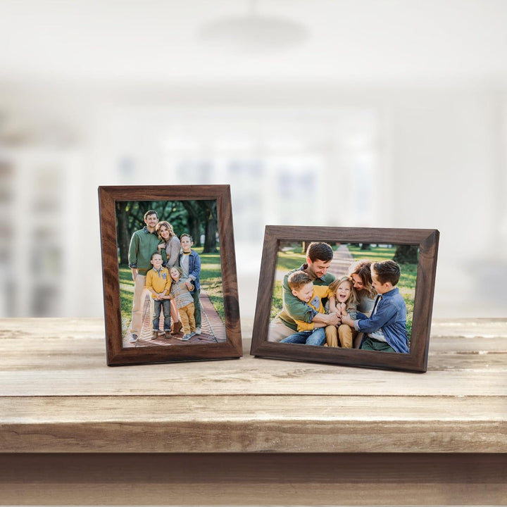 EXYGLO 12er Set Bilderrahmen 13x18 cm, Braune Fotorahmen Collage mit Echtglas für 18x13 cm Fotos und