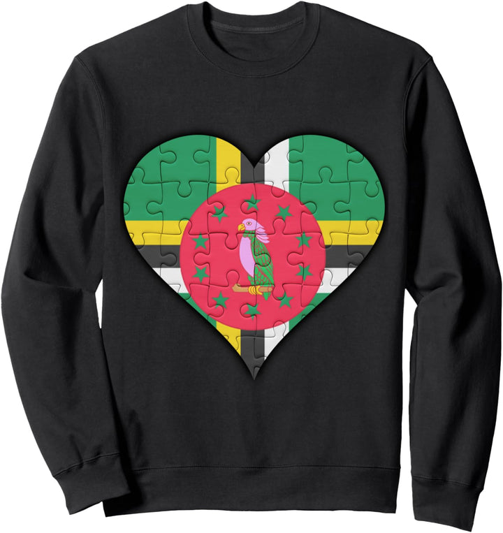 Dominica Dominikanische Flagge Herz Sweatshirt