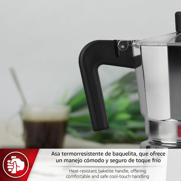 Magefesa Kenia - Espressokocher 12 Tassen, Emailliertes Aluminium, Komfortable Handhabung, Für Gas,