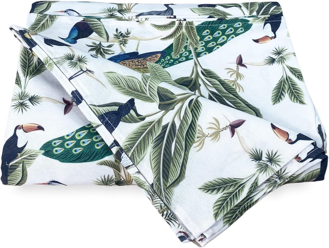 Tex family Überwurf für grosse Schal, Sofaüberwurf aus Stoff Loneta Birdy mit Vögeln – für Doppelbet