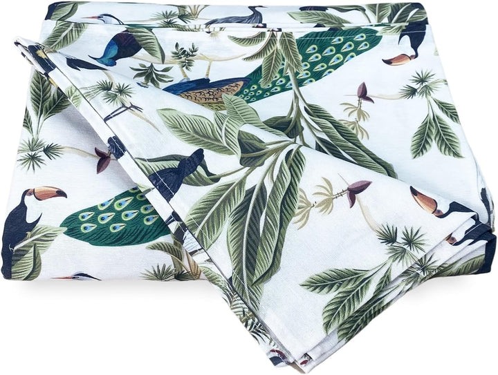 Tex family Überwurf für grosse Schal, Sofaüberwurf aus Stoff Loneta Birdy mit Vögeln – für Doppelbet