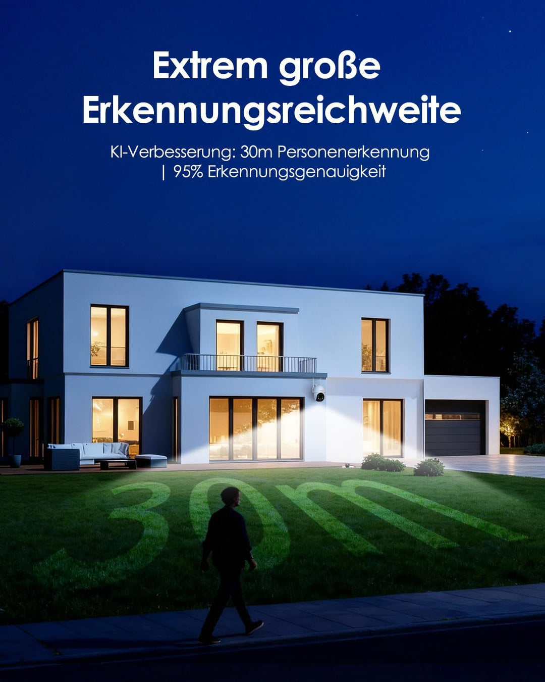 ieGeek 24/7 Aufzeichnung AOV 4G LTE Überwachungskamera Aussen mit SIM ohne WiFi, 360° PTZ, 2K 3MP, K