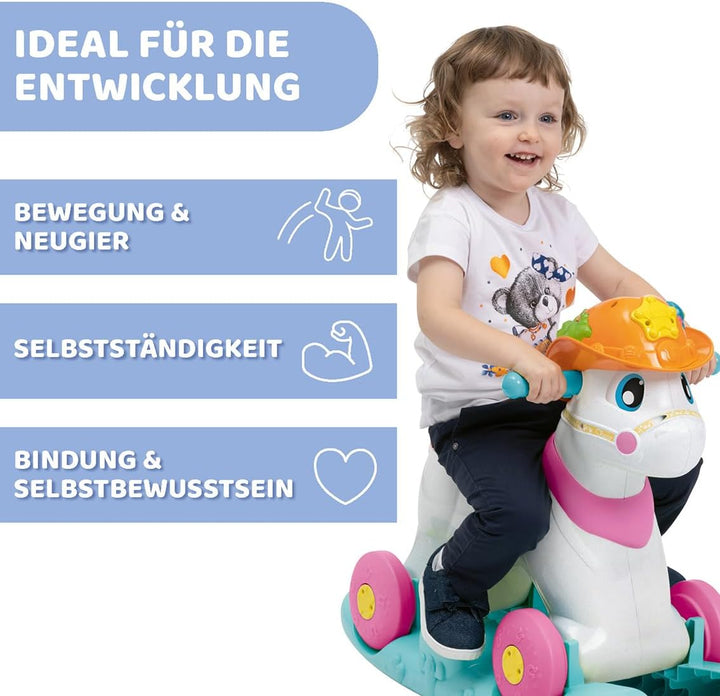 Chicco Schaukelpferd für Kinder, Miss Baby Rodeo, Lernspiel und Interaktiv, Pferdepferd für Mädchen