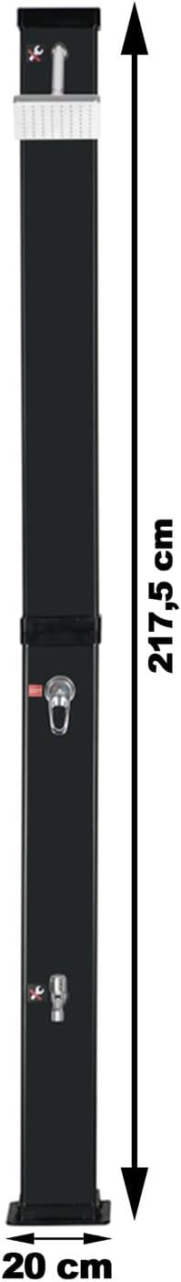 Strattore Solardusche Gartendusche 40 Liter - Warmes Wasser max. 60°C - Ohne Stromanschluss - Mit Fu