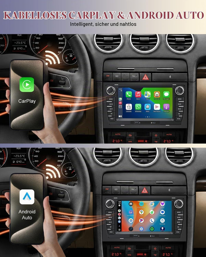 Autoradio für Audi A4 B6 S4 RS4 (2001-2008) / Seat Exeo (2008–2013) mit 7 Zoll Bildschirm Wireless C