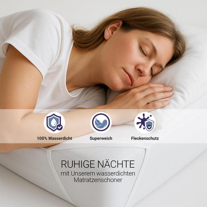 MEBY 140x200 cm wasserdichter Matratzenschoner. Atmungsaktive Matratzenauflage aus Baumwolle. Matrat