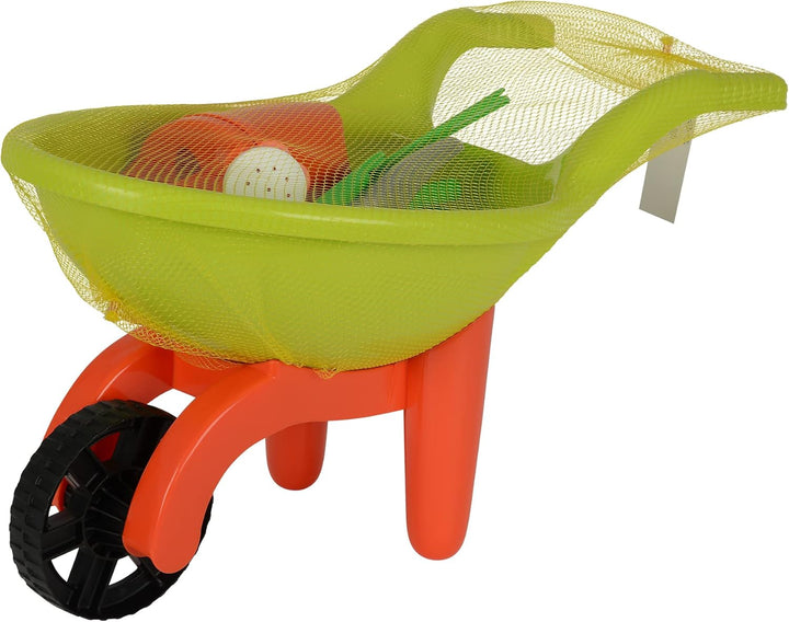 Simba 107137758 - Schubkarre mit Gartenwerkzeug, 9 Teile, Länge 49cm, Sandkasten, Sandspielzeug