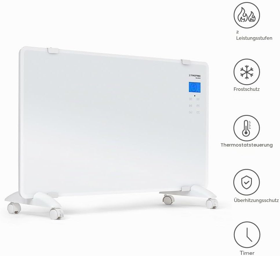TROTEC Heizlüfter energiesparend TCH 2010 E – Heizleistung 1000 W / 2000 W – Elektrische Heizung mit