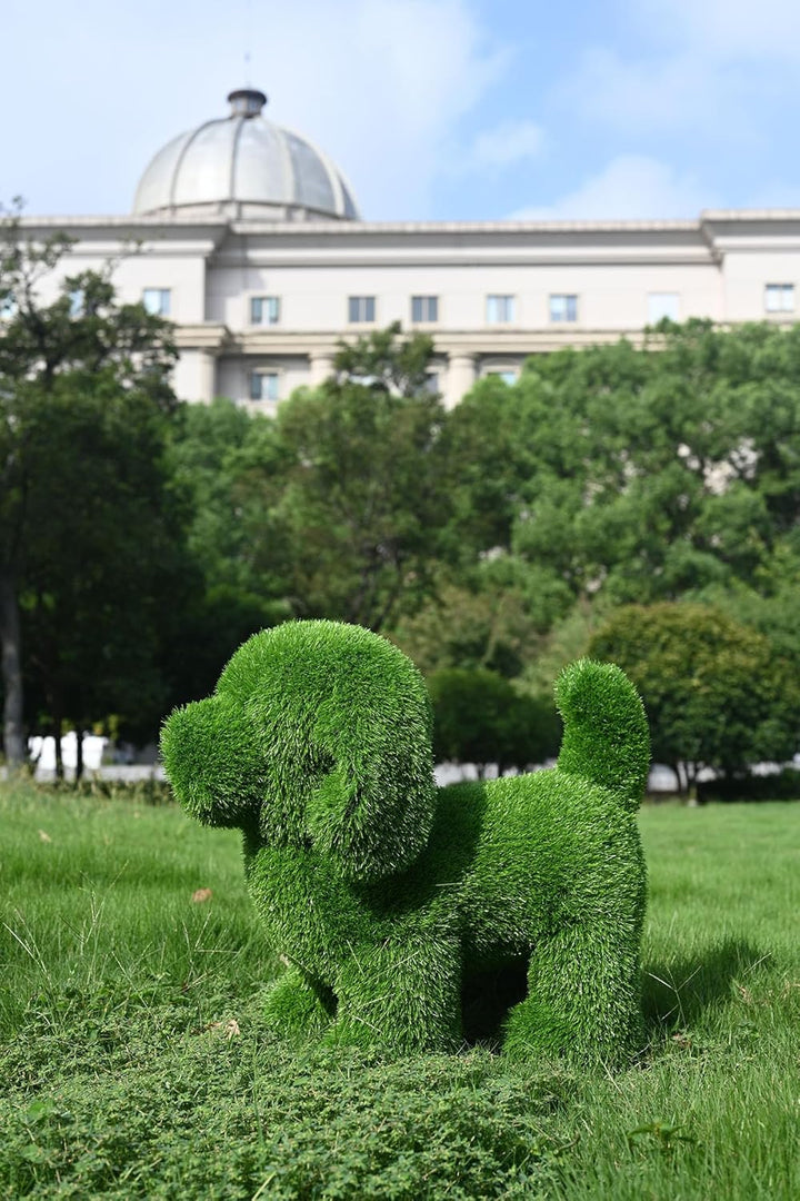 Innovative Kunstwerk Figuren aus Kunstrasen Hase Bär Hund Tier Garten Dekoration Gras Deko (Hund, 35