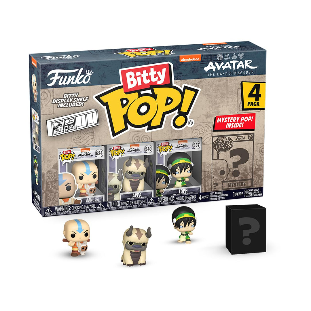 Funko Bitty Pop! Avatar: TLA - Aang 4PK - Aang with Momo, Appa, Toph und eine Überraschungs-Mini-Fig
