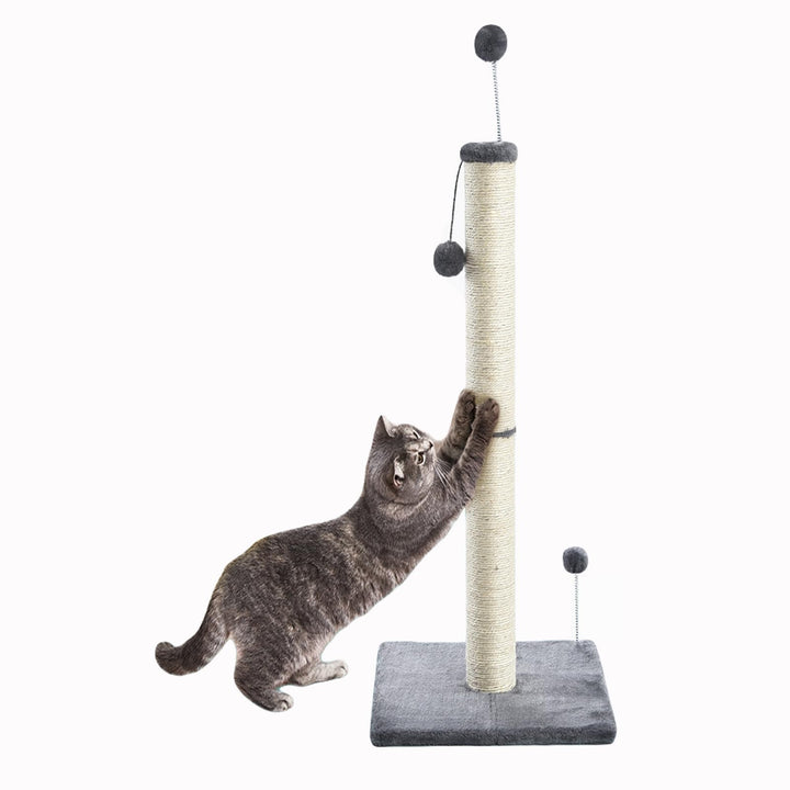 Kratzsäule für Katzen,Kratzbaum für Katzen 97cm Kratzsäule XXL Natural Sisal Seil Pole mit hängendem
