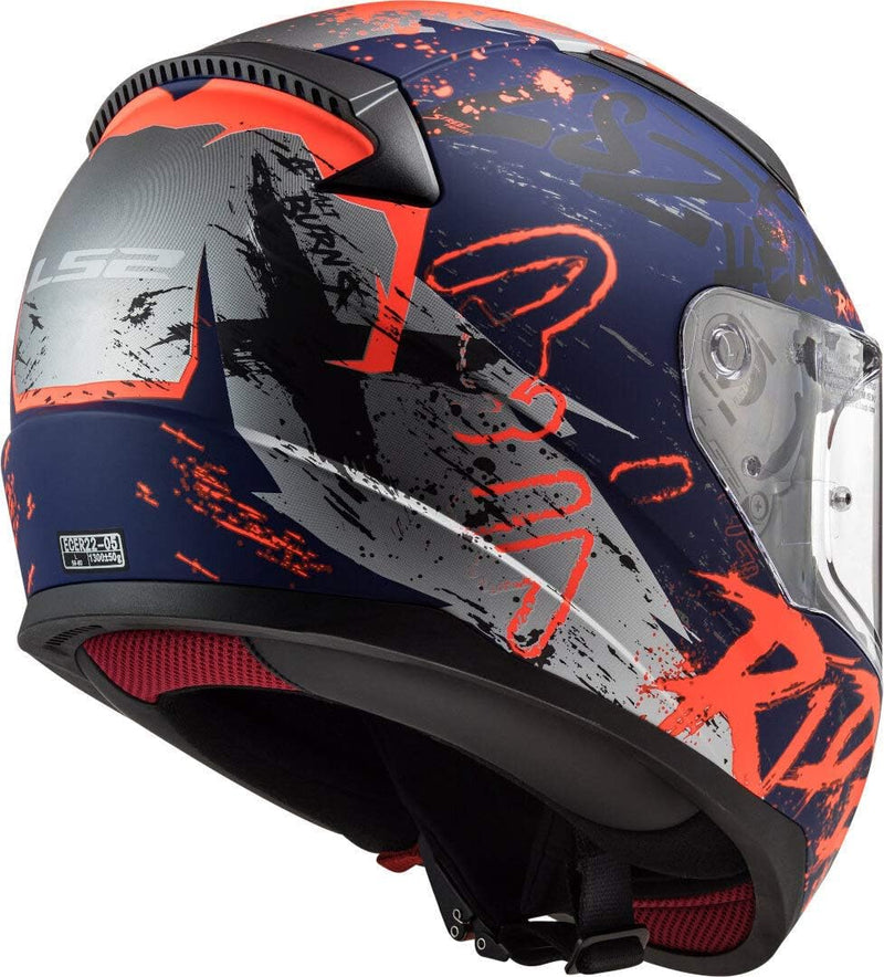 LS2 Herren NC Motorrad Helm, Schwarz/Orange/Blau, M M Schwarz/Orange/Blau, M Schwarz/Orange/Blau