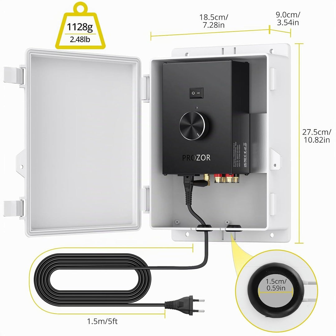 PROZOR Bluetooth 5.0 Verstärker Leistungsverstärker Aussenverstärker 2x200W Endstufe 30V 5A IP65 Was