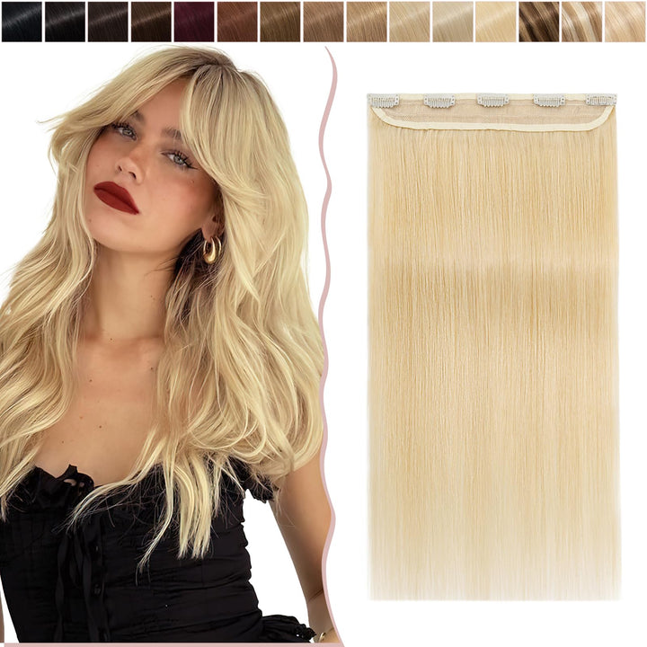SEGO Clip in Extensions Echthaar 1 Tresse Haarverlängerungen Remy 7A ein Teilig Set 5 Klips Haarteil