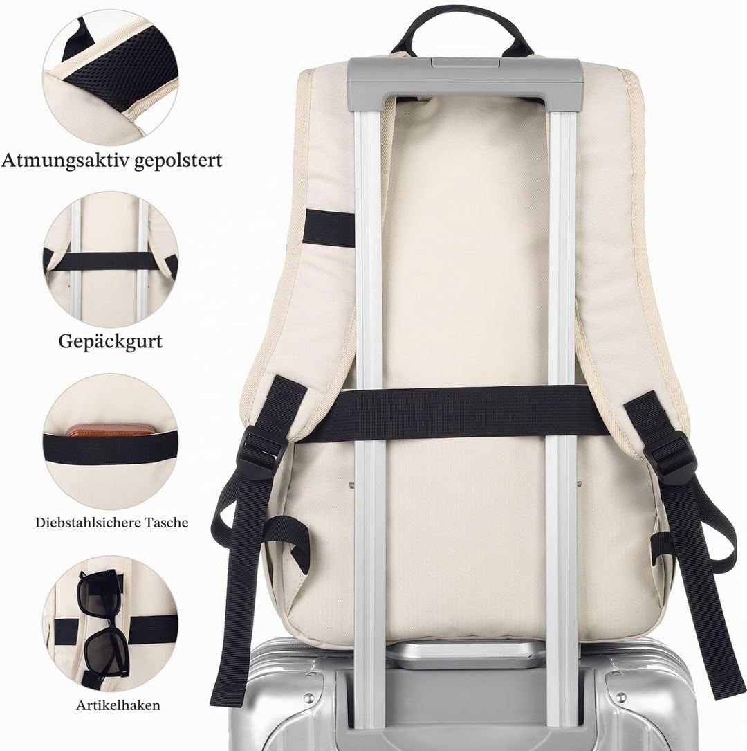 YAMTION Schulrucksack Mädchen Schultasche Damen mit 15.6 Zoll Laptopfach,Rucksack Studium Schule Uni