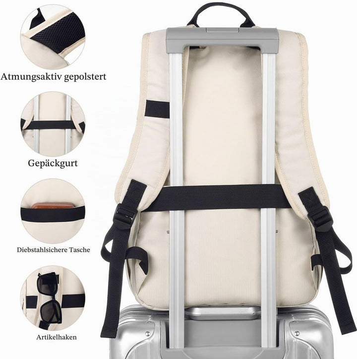 YAMTION Schulrucksack Mädchen Schultasche Damen mit 15.6 Zoll Laptopfach,Rucksack Studium Schule Uni