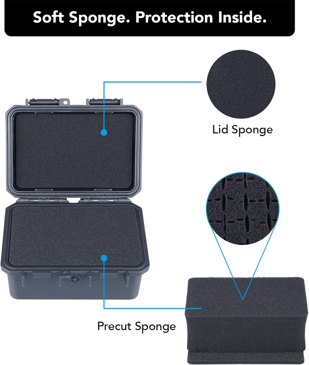Lykus HC-1420 wasserdichte Mini Koffer Trockenbox mit Schaumstoffeinlage, Innenmass 14x9x6,8 cm, IP6