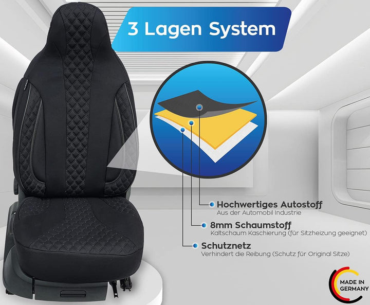 BREMER SITZBEZÜGE Mass Piloten Schonbezüge Sitzbezüge kompatibel mit Wohnmobil Ducato Weinsberg Adri