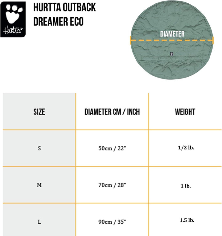 Hurtta Outback Dreamer ECO Hundeschlafsack, Hedge, klein L 10 x B 15 x H 3 cm, L 10 x B 15 x H 3 cm