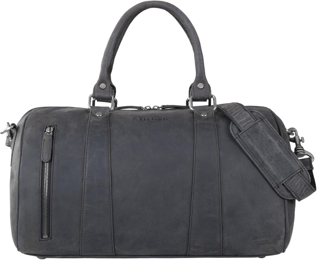 STILORD 'Keanu' Leder Weekender Herren kleine Vintage Reisetasche zum Umhängen Handgepäck Reisegepäc