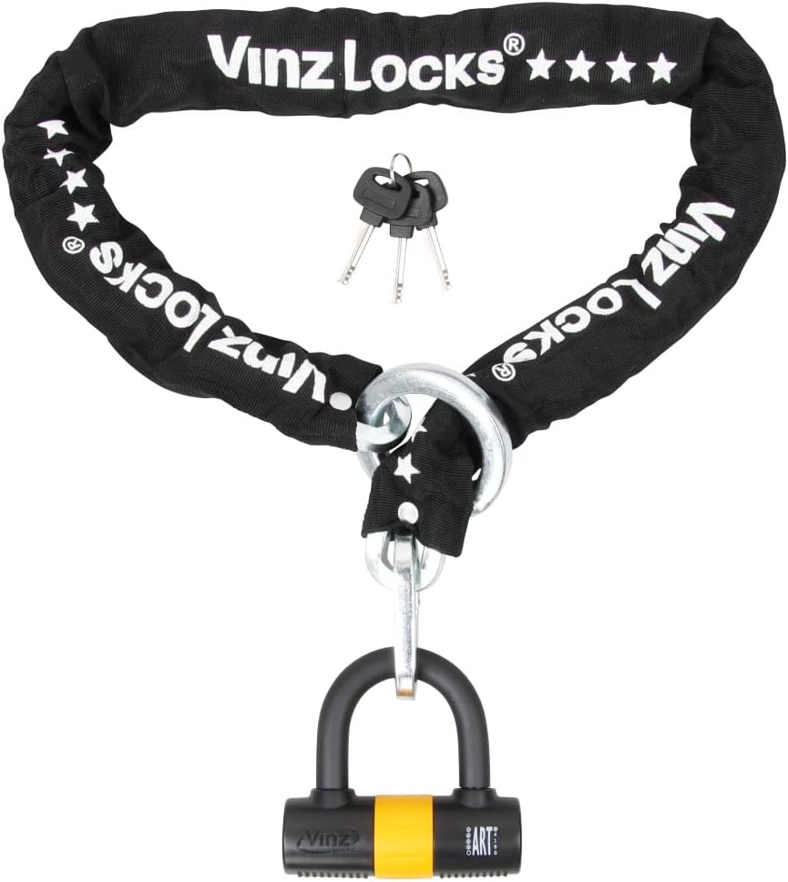 VINZ Trivor Kettenschloss ø10,5mm | ART 4 Zertifikat | Motorradschloss Kette Mopedschloss | sicheres