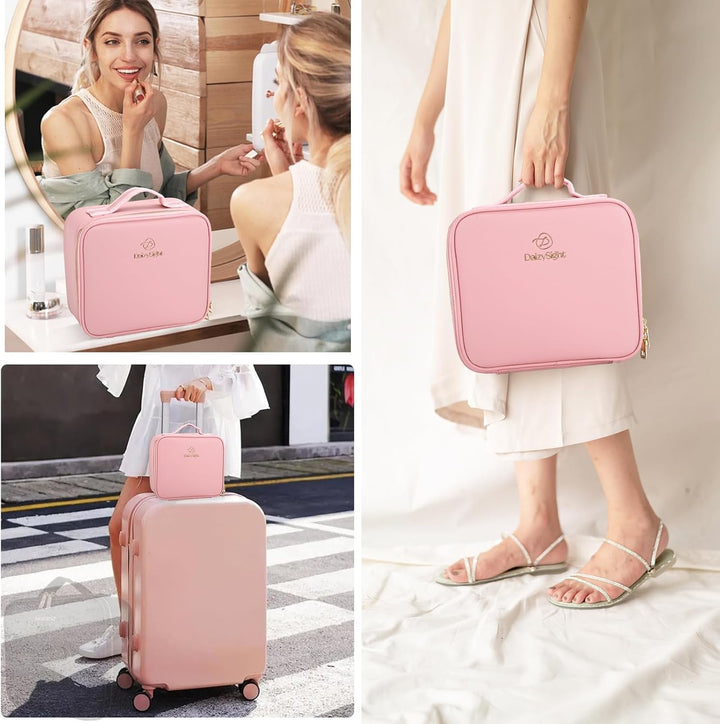 Kosmetiktasche mit LED Beleuchtung Licht, Make up Tasche Koffer Verstauen für Reisen, Kosmetikkoffer