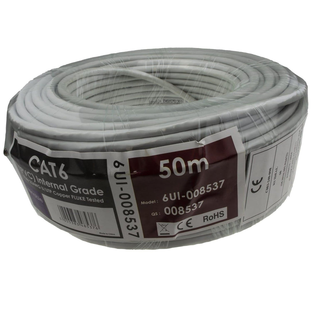 Indoor CAT5e U/UTP Kupfer Ethernet Netzwerk Solid Kabel Kabelrolle 24AWG Eca 50 m Grey [50 Meter/50m