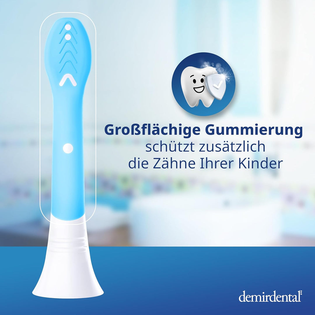 demirdental Kinder Ersatzbürsten passend für Philips Sonicare Kids, Compact Mini Bürstenköpfe für 3-