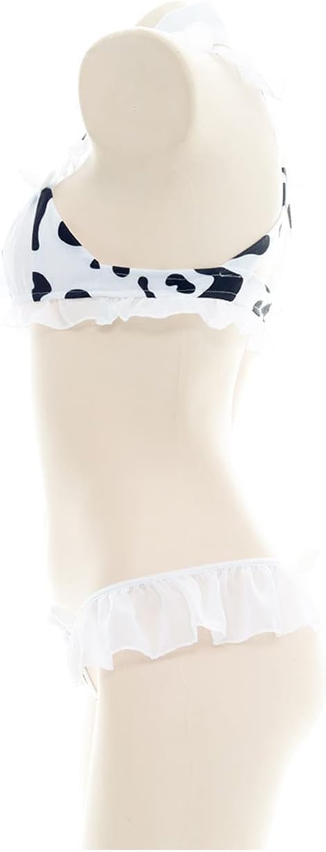 SINGUYUN Damen Anime Kuh Bikini Cosplay Dessous Lolita Kawaii BH und Panty Set Japanische Unterwäsch