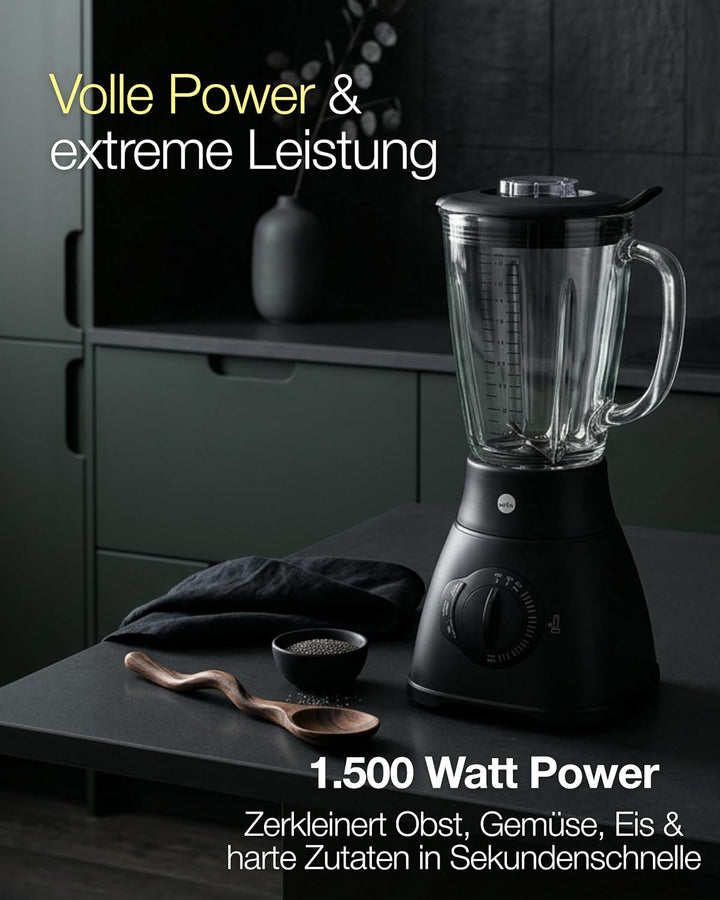 Wilfa XPLODE AUTO Standmixer - 1,8l Borosilikat-Glaskrug inkl. Mess-Skala - 1.500 Watt - 3 Programme