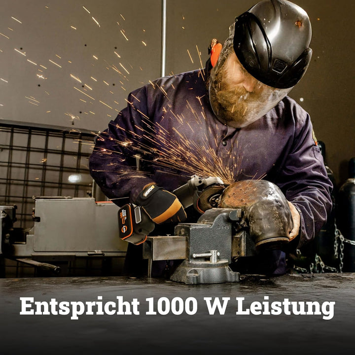 WORX WX814.9 Nitro Brushless Akku-Winkelschleifer 20V – 125mm Scheibendurchmesser – 8600 U/min – lei