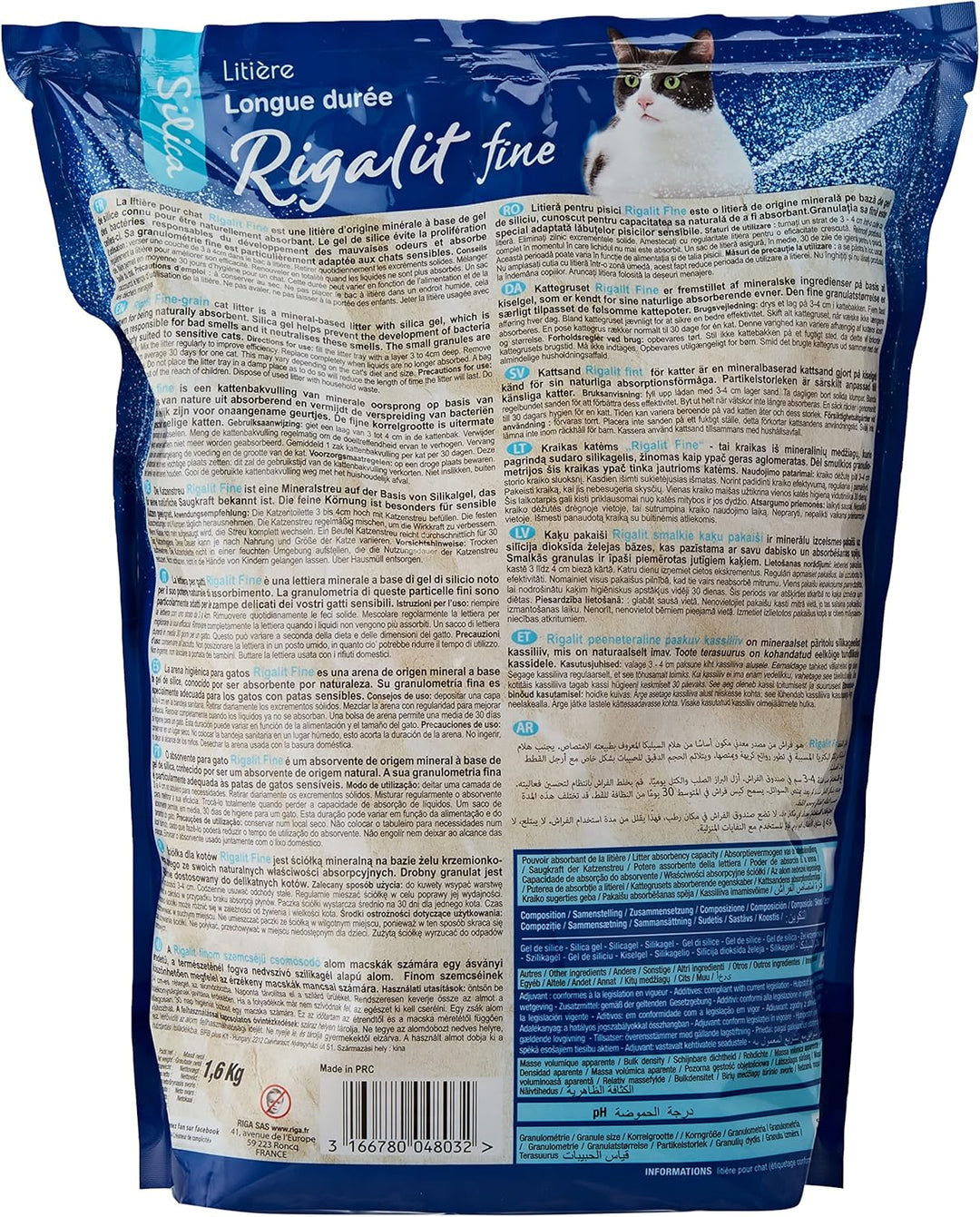Riga - Rigalit Feinkörnig - Hyperabsorbierendes Katzenstreu Mineralischen Ursprungs - Silica-Gel - F