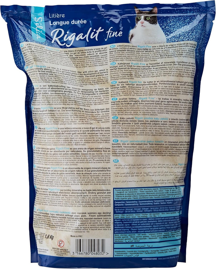 Riga - Rigalit Feinkörnig - Hyperabsorbierendes Katzenstreu Mineralischen Ursprungs - Silica-Gel - F