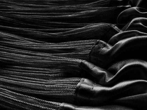 Kaikoon Fadenvorhang Fadenstore Messe B1 schwer entflammbar 90 cm x 240 cm (BxH) schwarz Neu