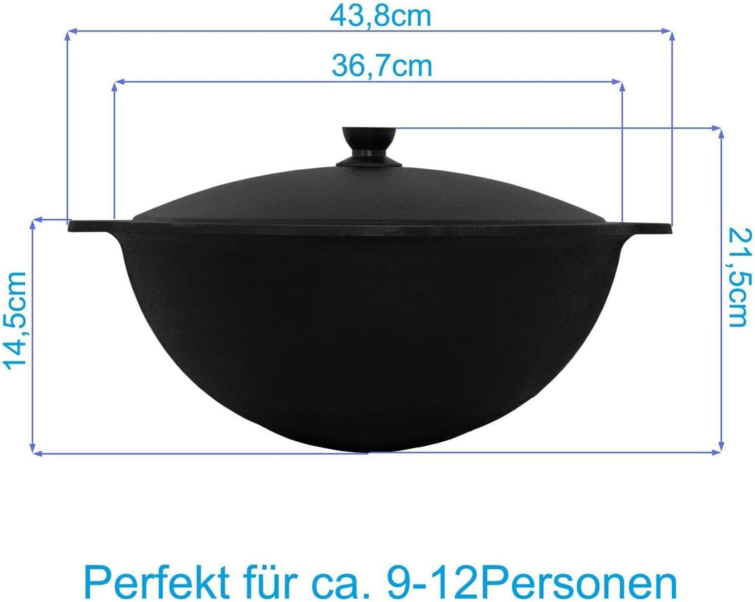 Ø36cm Uchag 2mm stahl Utschak Utschag Feldküche 10L Kazan WOK Kasan (Runder boden) Feuerstelle Campi