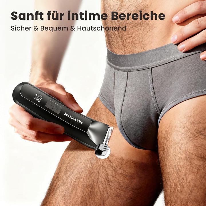 Intimrasierer Mann,MAXGROOM 3 IN 1 Rasierer Herren Elektrisch für Intimbereich,IPX7 Body Trimmer Her