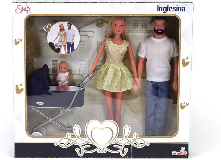 Simba - Steffi Love Inglesina Familie mit Kinderwagen, 105733283, ab 3 Jahren, mit Steffi, Kevin und