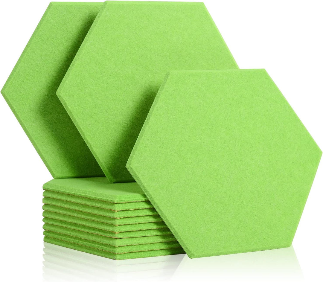 Rdutuok 12 Stück Akustik Panel,30x26x1cm Hexagon Akustik Absorber Schallschutzplatten Akustikpaneele