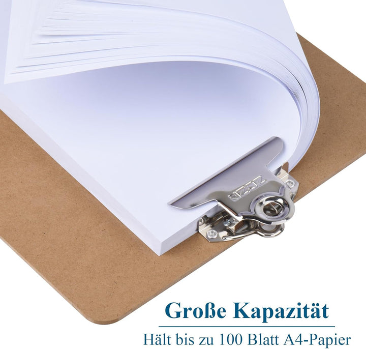 ZCZN 6er Klemmbrett a4, Clipboard Schreibbrett mit Butterfly Klemme, Braun 6 Stück, 6 Stück