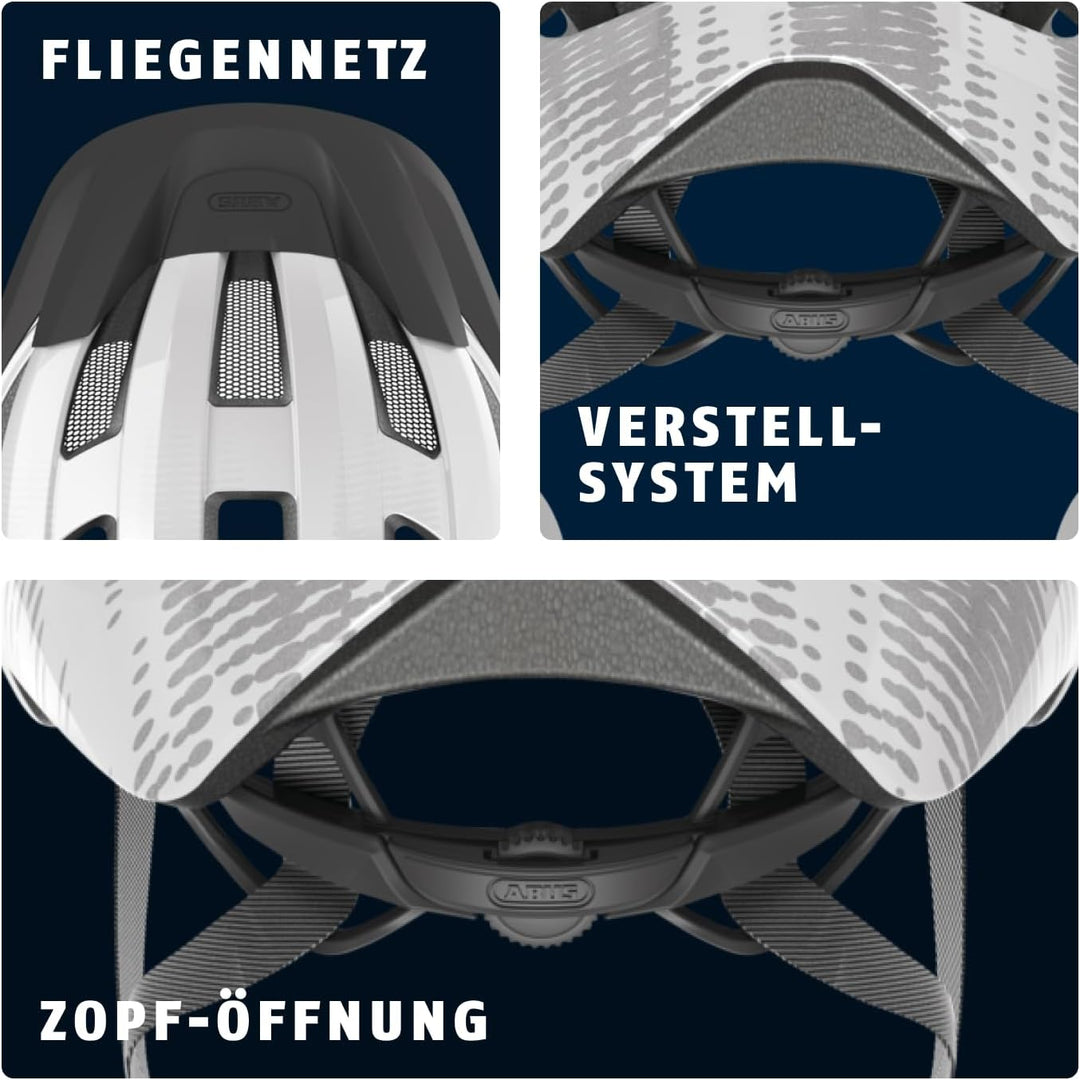 ABUS Rennradhelm Macator - sportiver Fahrradhelm für Einsteiger - auch für Zopfträger/-innen - für D