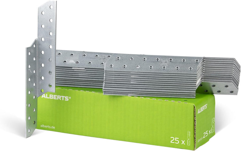 Alberts 846923 Sparren-Pfettenanker | links | sendzimirverzinkt | 32 x 32 x 210 mm | 25er Set 32 x 3