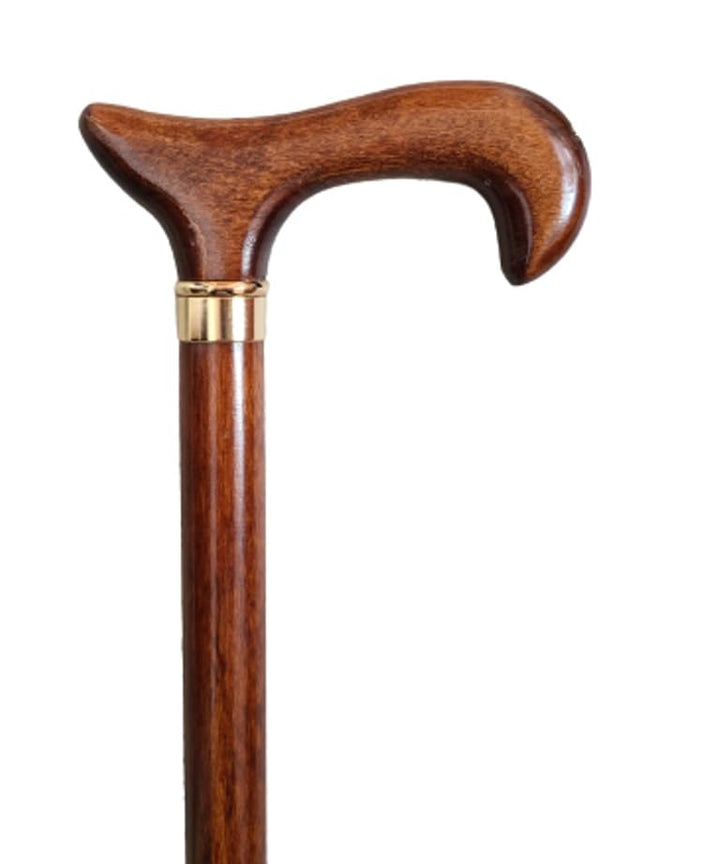 Gehstock Derbygriff In der Farbe Braun. Als Abschluss Hat Dieser Spazierstock Eine Gummikappe 3340 S