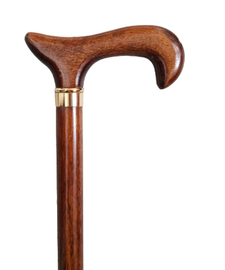 Gehstock Derbygriff In der Farbe Braun. Als Abschluss Hat Dieser Spazierstock Eine Gummikappe 3340 S