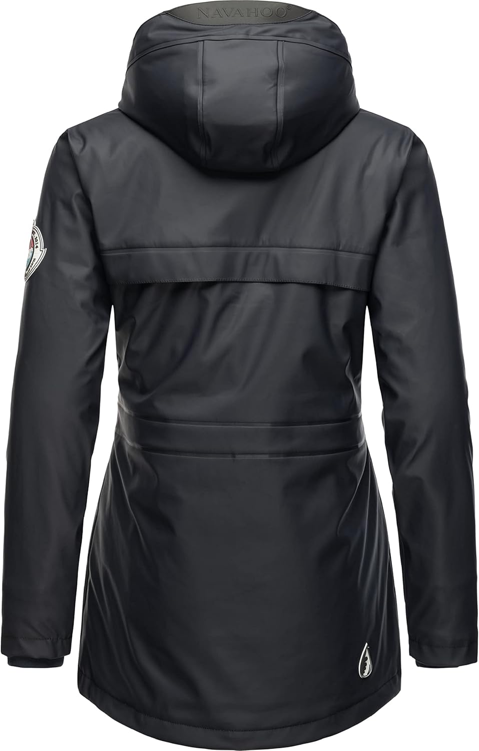 Navahoo Damen Übergangsjacke Regenmantel wasserdicht lang warm gefüttert mit Kapuze Oceans Heart XS-